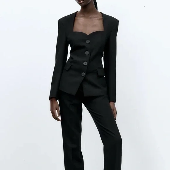 Zara Sweetheart Neckline Blazer - Picture 3 of 4